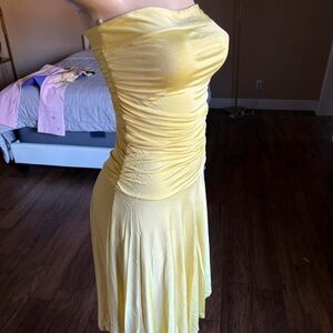 ZIMMERMANN Yellow Strapless Dress
